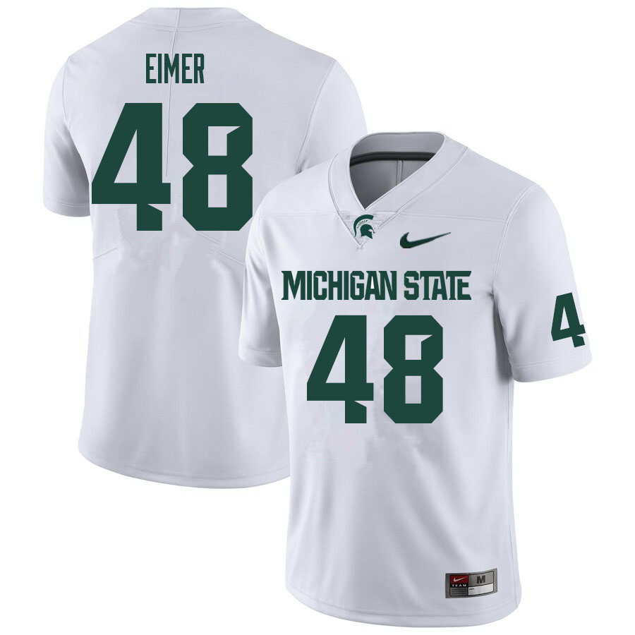 Men #48 Bryce Eimer Michigan State Spartans College Football Jerseys Sale-White